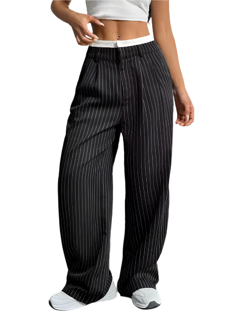 Women's Striped Loose Fit Pants