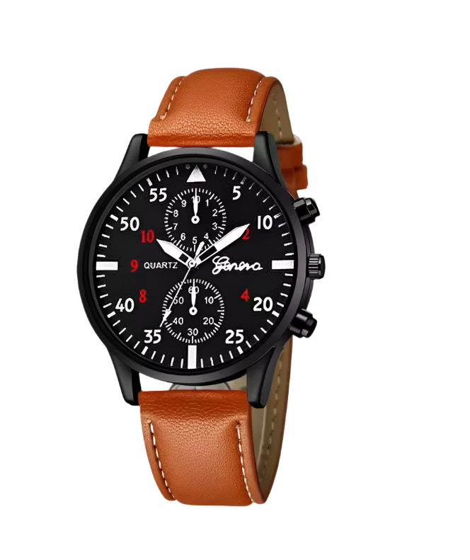 Men's Leather Wrist Watch