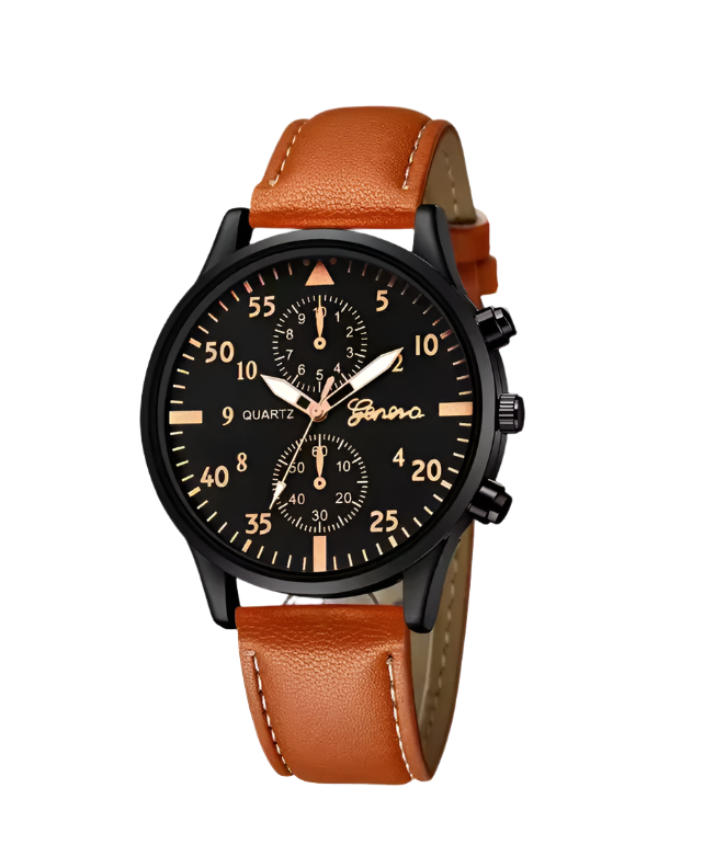 Men's Leather Wrist Watch