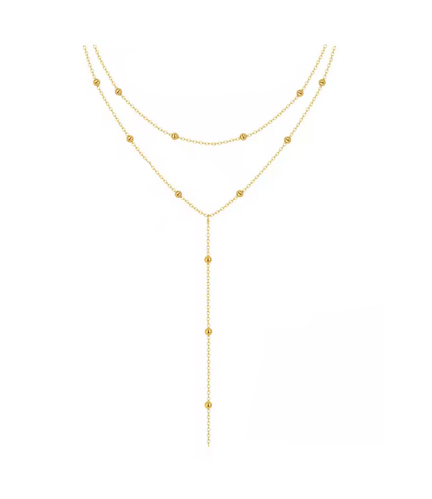Women's Gold Lariat Dainted Necklace Stainless Steel