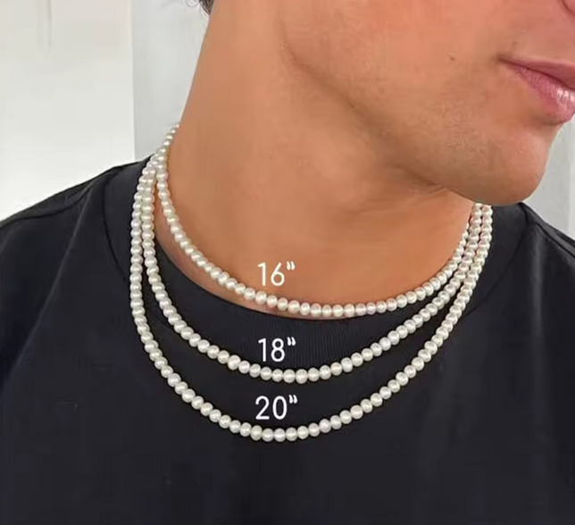 Men's Beaded Pearl Necklace