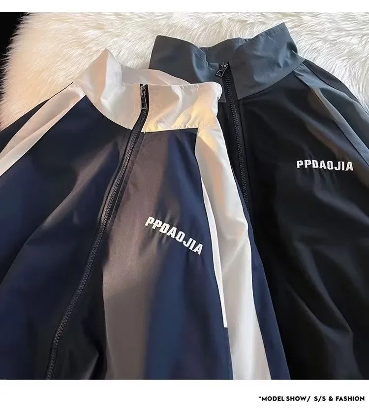 Men's Retro Varsity Windbreaker Jacket