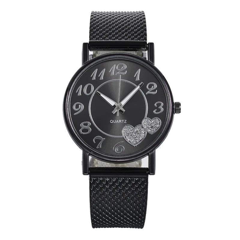 Women's Stainless Steel Rose Quartz Watch