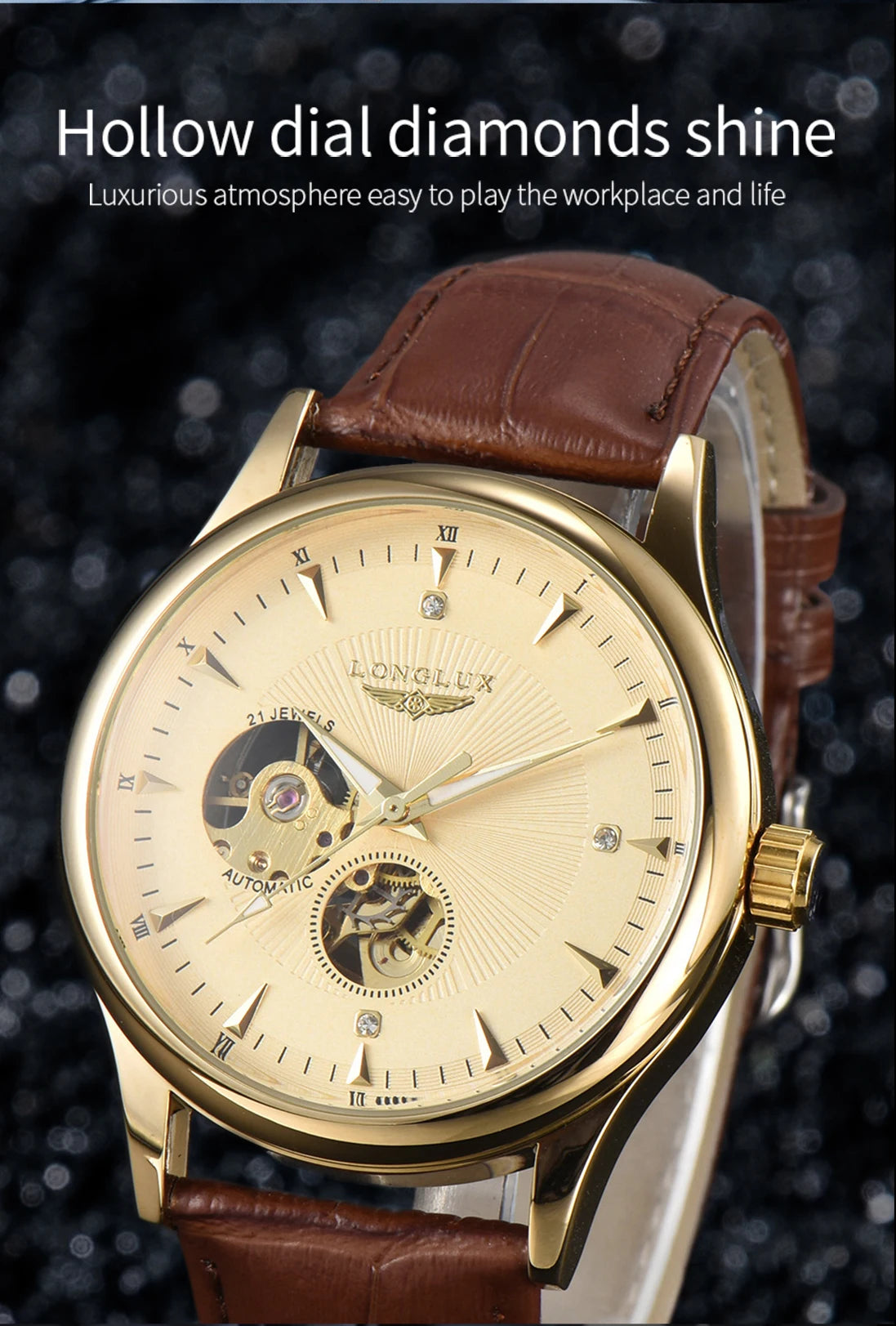 Men's Brown Leather Wrist Watch