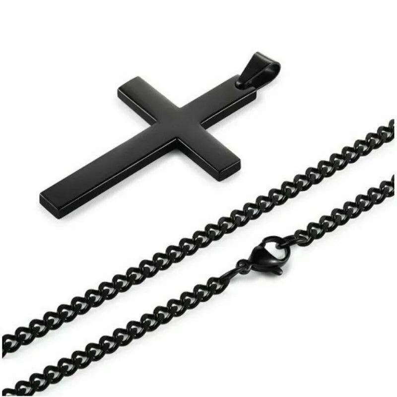 Men's Christian Cross Minimalist Stainless Steel Necklace
