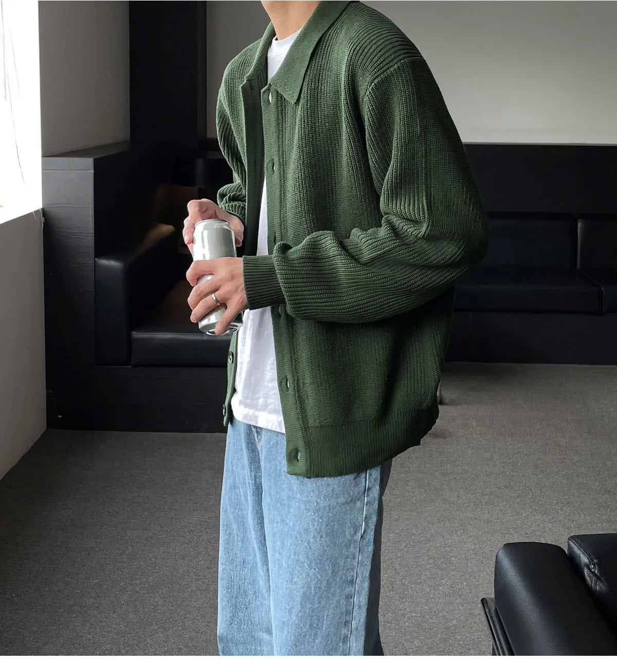 Men's Knitted Button Jacket