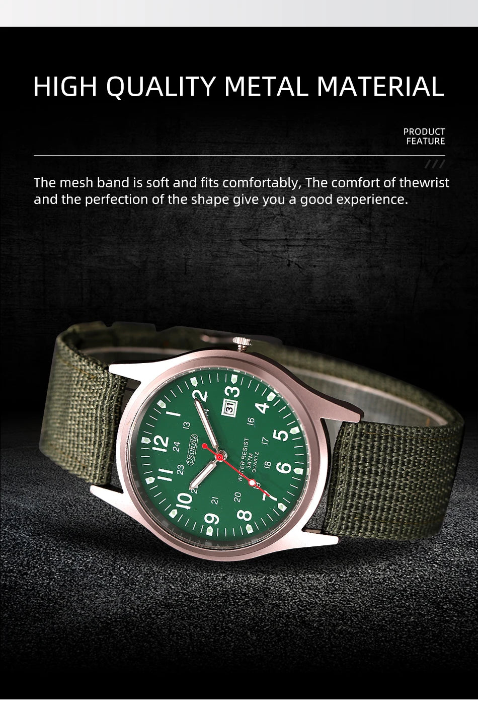 Men's Cloth Strap Watch
