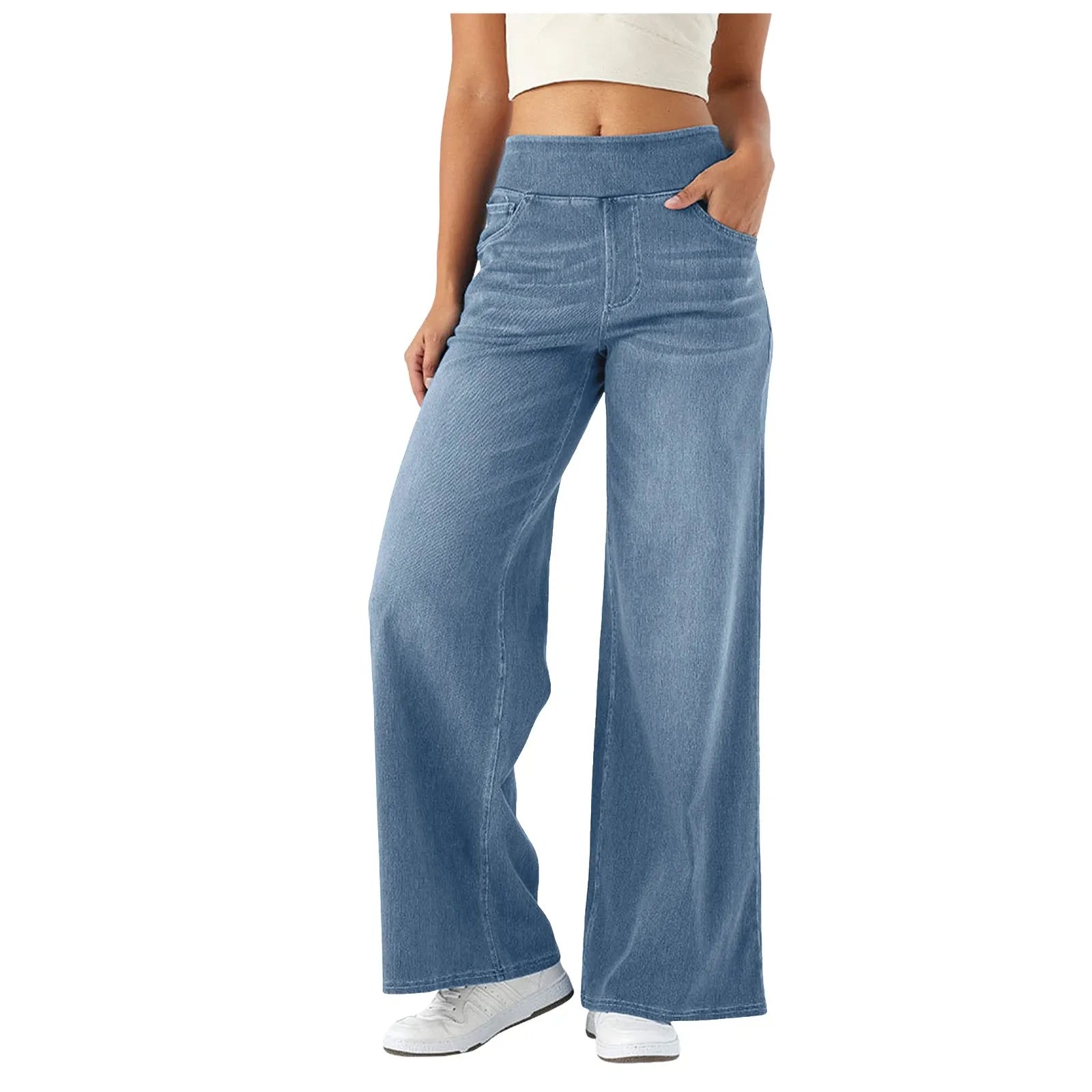 Women's Elastic Waist Loose Fit Jeans