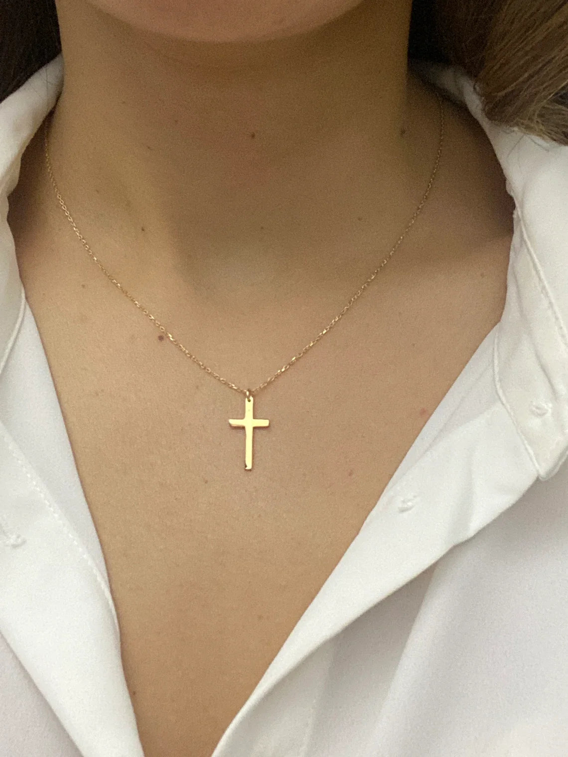 Women's Minimalist Christian Style Golden Necklace