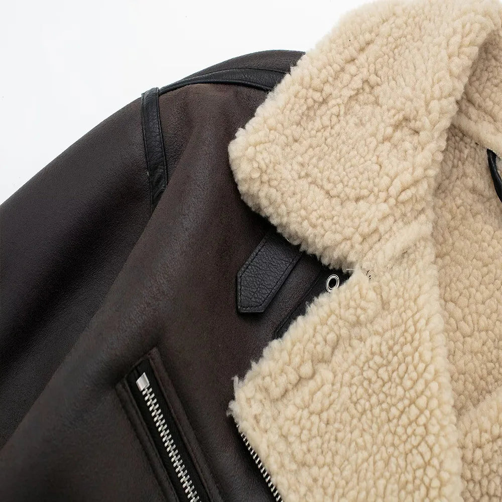 Women's Wool Leather Jacket
