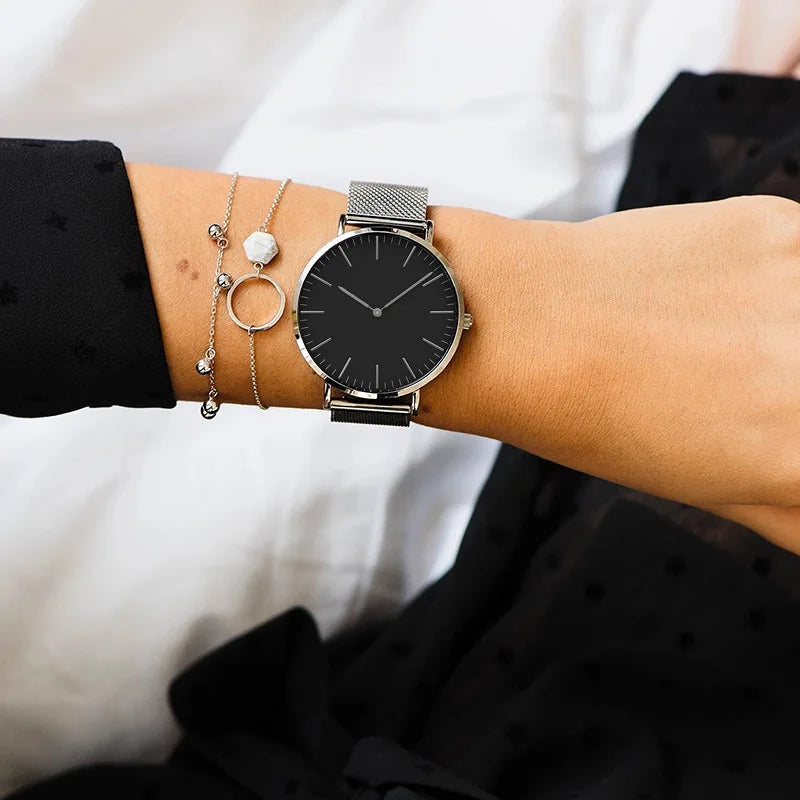Women's Minimalist Stainless Steel Wrist Watch
