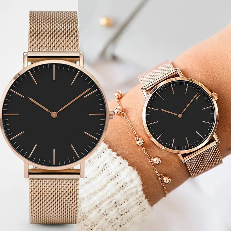 Women's Minimalist Stainless Steel Wrist Watch