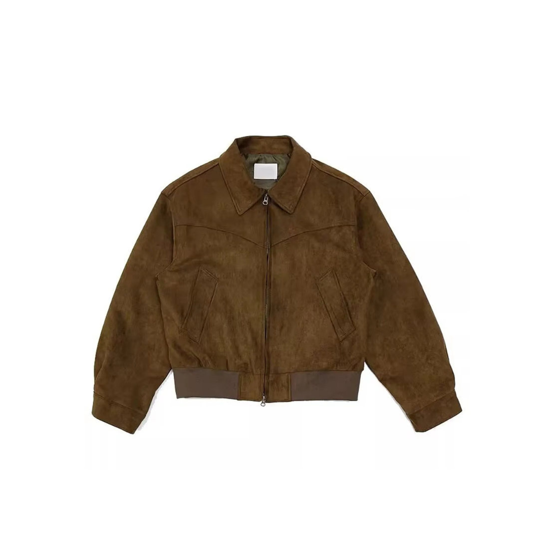 Men's Suede Zip up Jacket