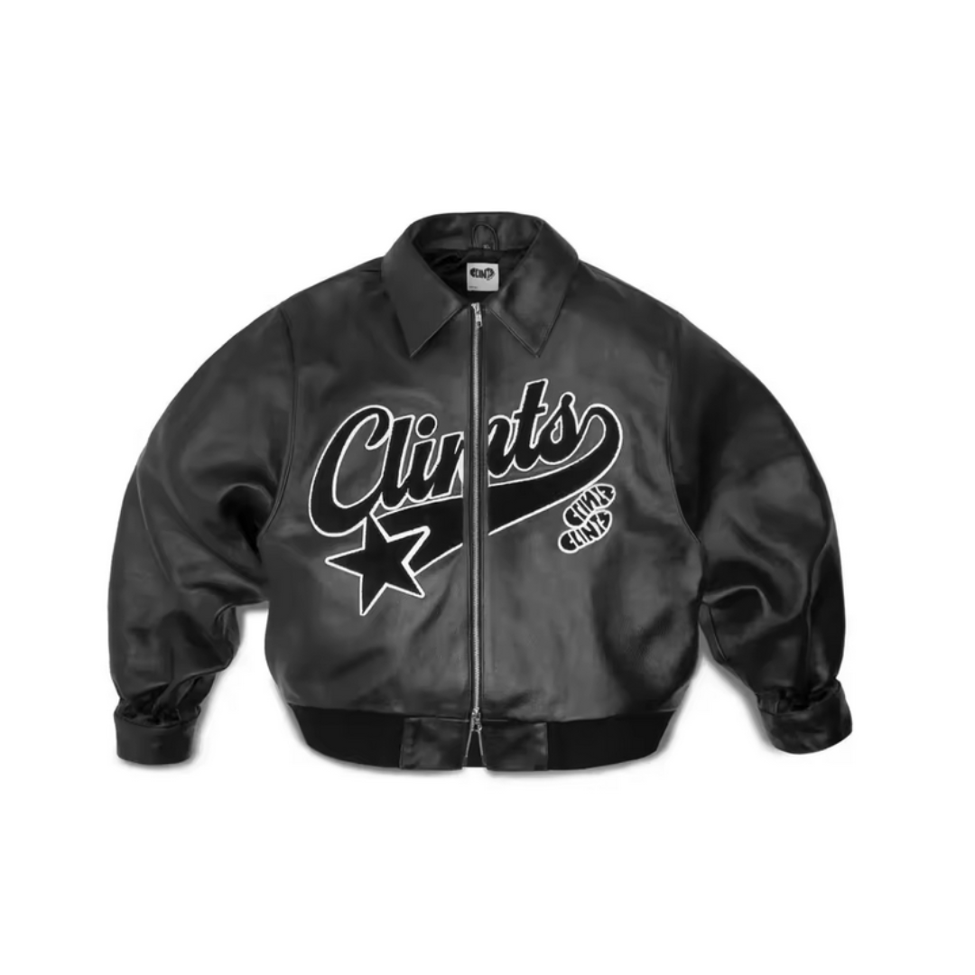Men's Retro Style Leather Bomber Jacket